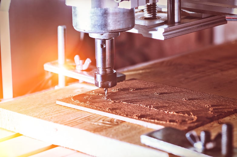 cnc milling machine in work wood